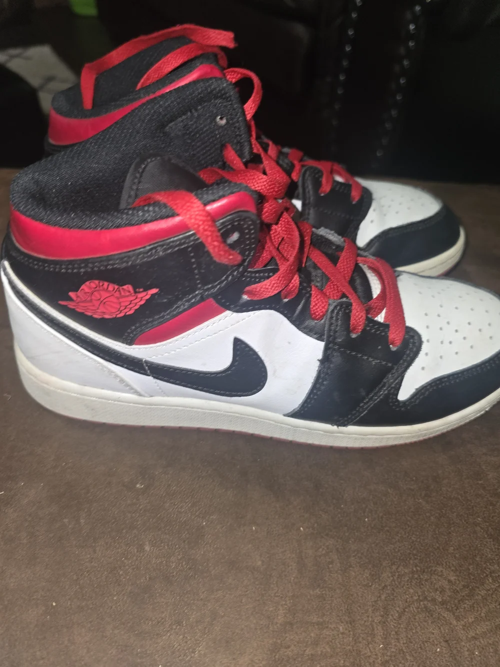 Jordan Kids Black, White & Red High-Top Basketball Sneakers